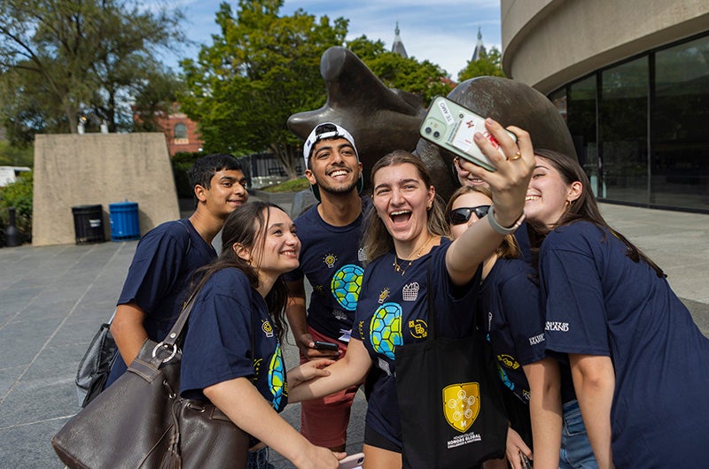 Students in the Honors Global Challenges & Solutions Program compete in HGLO’s annual Amazing Race in where they have to complete different “missions” at landmarks around downtown Washington, DC.