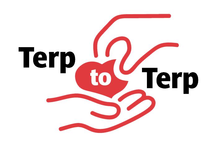 terp to terp logo with hands holding red heart in the center