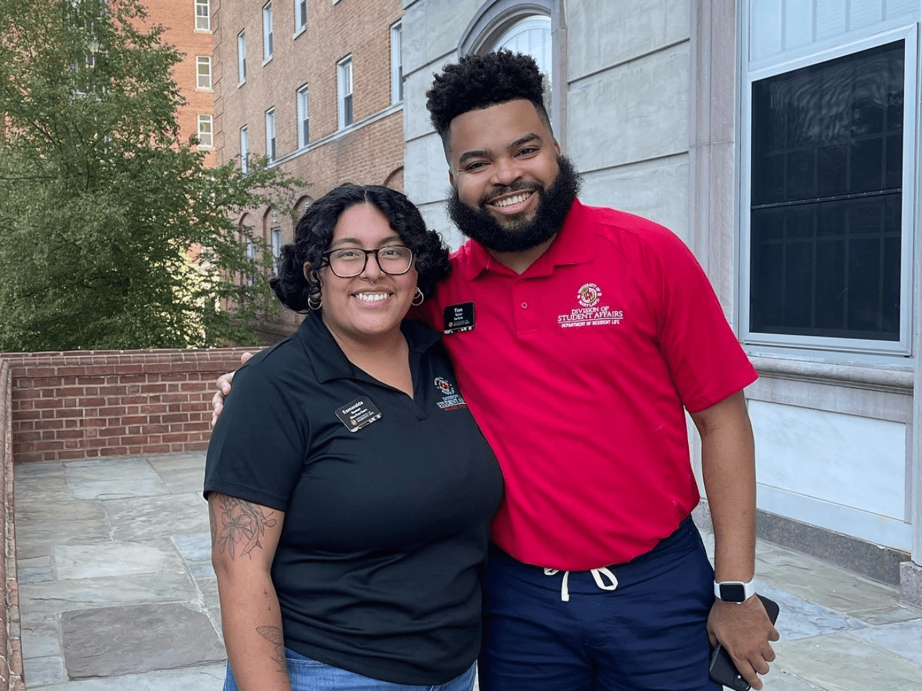 two res life staff members at move-in