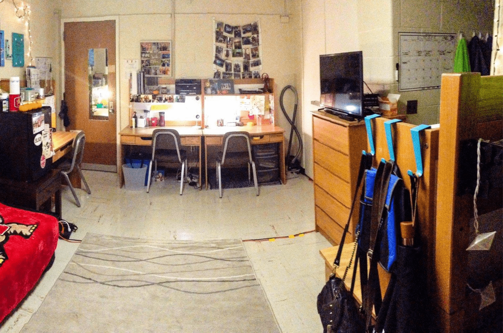 quad room with three desks visible