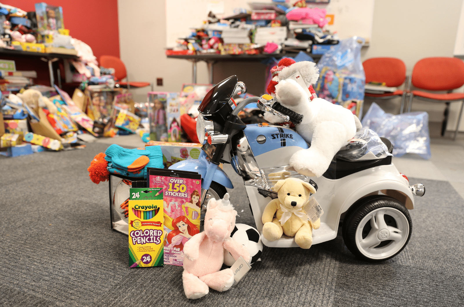assortment toys donated for the terp toy drive